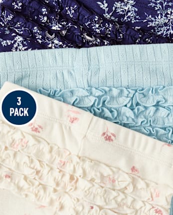 Girls Floral Ruffle Leggings 3-Pack - Homegrown by Gymboree