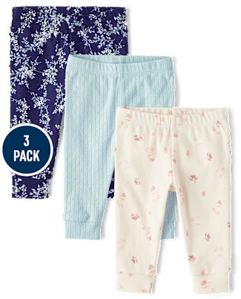 Girls Floral Ruffle Leggings 3-Pack - Homegrown by Gymboree