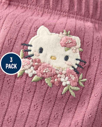 Baby Girls Hello Kitty® Floral Toile Ruffle Leggings 3-Pack