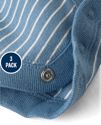 Baby Boys Vehicle Henley Bodysuit 3-Pack
