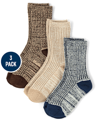 Boys Marled Crew Socks 3-Pack - Little Essentials