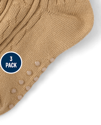 Boys Cable Knit Crew Socks 3-Pack - Aspen Lodge - MULTI CLR