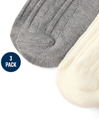 Boys Cable Knit Crew Socks 3-Pack - Aspen Lodge - MULTI CLR
