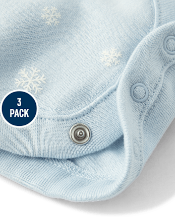 Baby Boys Winter Bodysuit 3-Pack - MULTI CLR