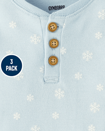 Baby Boys Winter Bodysuit 3-Pack - MULTI CLR