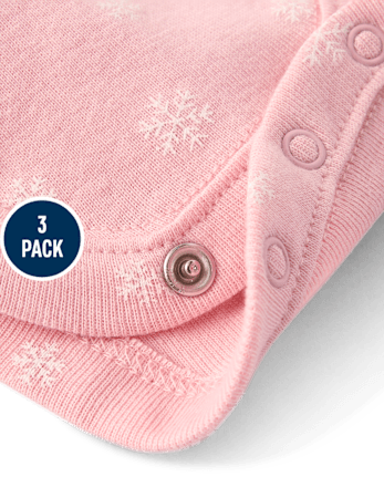 Baby Girls Snowflake Flutter Bodysuit 3-Pack - MULTI CLR