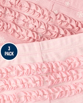 Baby Girls Snowflake Leggings 3-Pack - MULTI CLR