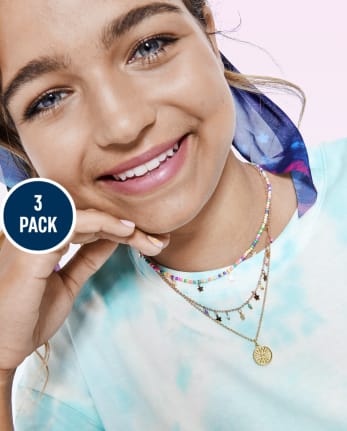 Tween Girls Beaded Necklace 3-Pack