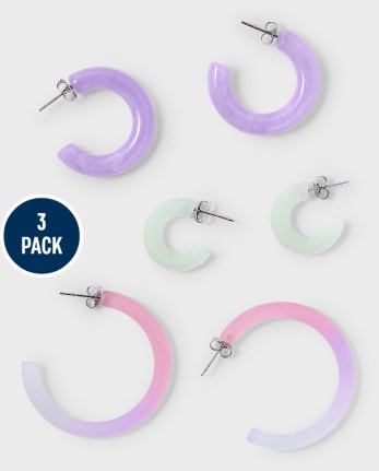 Tween Girls Hoop Earrings 3-Pack