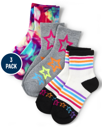 Tween Girls Tie Dye Midi Socks 3-Pack