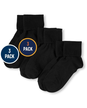 Pack de 3 calcetines con puños giratorios para niñas