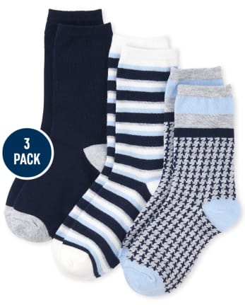 Boys Houndstooth Print Crew Socks 3-Pack | The Children's Place - H/T SMOKE