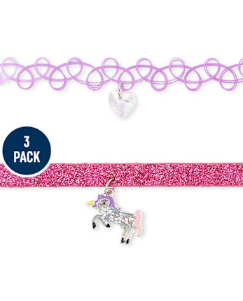 Paquete de 3 gargantillas con unicornio y lentejuelas Flip para niñas