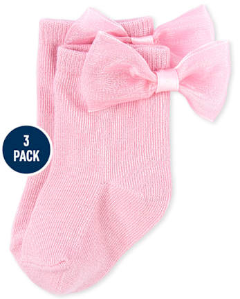 Baby Girls Bow Socks 3-Pack