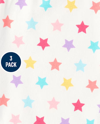 Girls Rainbow Star Capri Leggings 3-Pack