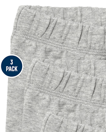 Paquete de 3 pantalones cortos sin cordones para bebés y niños pequeños