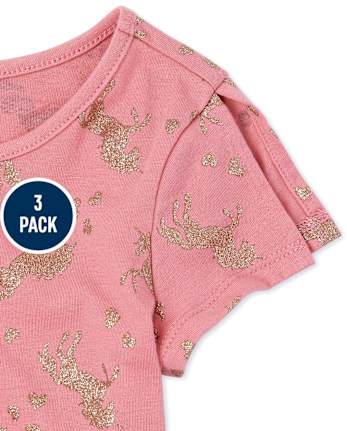 Paquete de 3 tops tipo túnica para niñas pequeñas