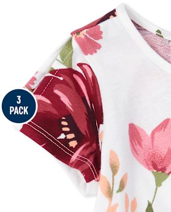 Paquete de 3 tops tipo túnica para niñas pequeñas