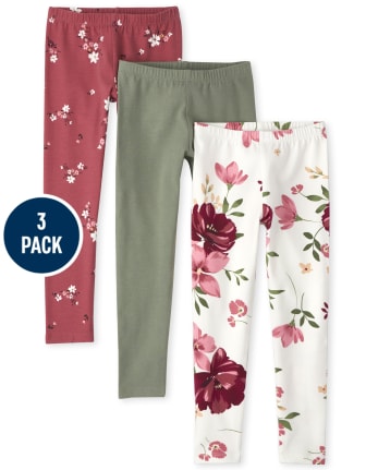 Pack de 3 calzas florales para niñas