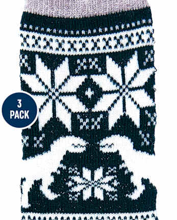 Paquete de 3 calcetines navideños Dino para niños pequeños