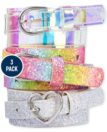 Girls Glitter Belt 3-Pack