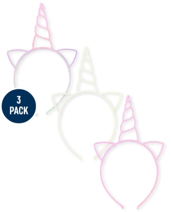 Girls Glitter Unicorn Headband 3-Pack