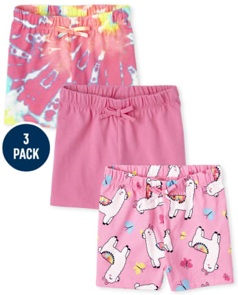 Toddler Girls Print Shorts 3-Pack