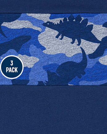 Pack de 3 camisetas con diseño de dinosaurio para bebés y niños pequeños