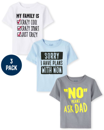 Baby And Toddler Boys Family Graphic Tee 3-Pack
