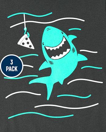 Lot de 3 t-shirts à imprimé animal pour bébés et tout-petits garçons
