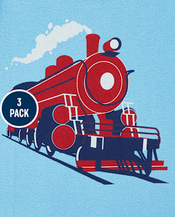 Lot de 3 t-shirts graphiques de transport pour bébés et tout-petits garçons