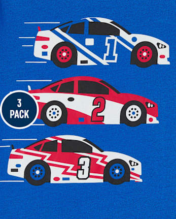 Paquete de 3 camisetas con gráfico de transporte para bebés y niños pequeños