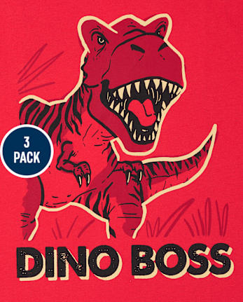 Lot de 3 t-shirts graphiques Dino pour garçon