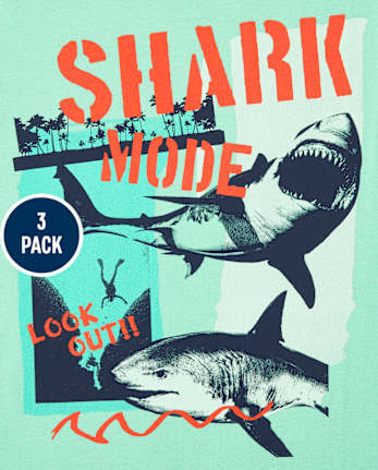 Boys Shark Graphic Tee 3-Pack