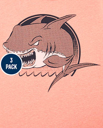 Boys Shark Graphic Tee 3-Pack