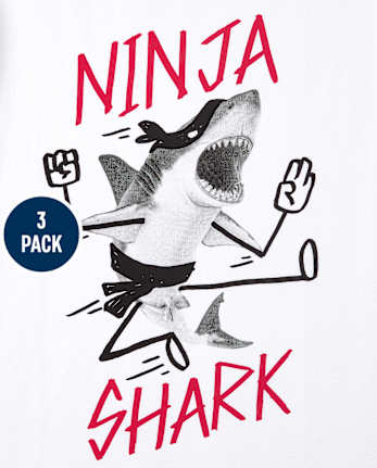 Boys Shark Graphic Tee 3-Pack