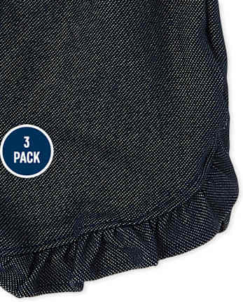 Baby Girls Ruffle Shorts 3-Pack