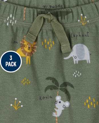 Baby Boys Safari Pants 3-Pack