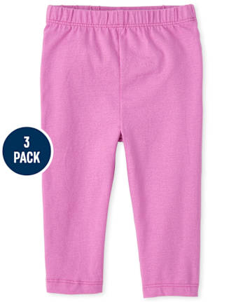Baby Girls Ruffle Leggings 3-Pack