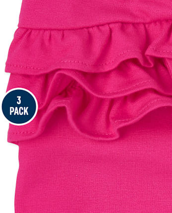 Baby Girls Floral Ruffle Leggings 3-Pack