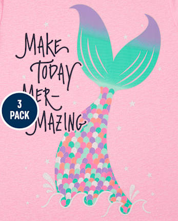 Girls Mermaid Graphic Tee 3-Pack