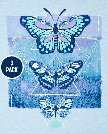Pack de 3 camisetas con gráfico de tendencia para niñas