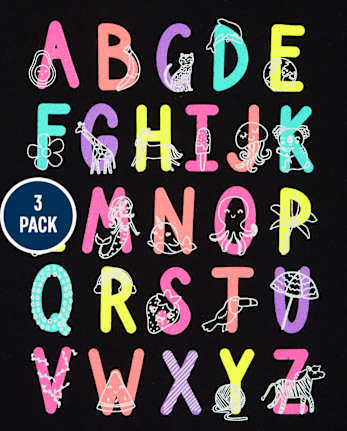 Baby And Toddler Girls Education Graphic Tee 3-Pack