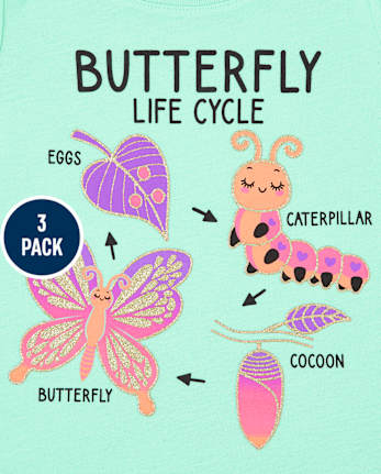 Baby And Toddler Girls Education Graphic Tee 3-Pack