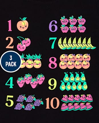 Baby And Toddler Girls Education Graphic Tee 3-Pack