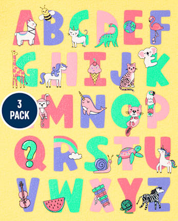 Baby And Toddler Girls Education Graphic Tee 3-Pack