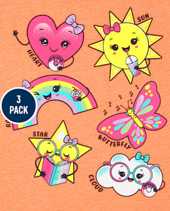 Baby And Toddler Girls Education Graphic Tee 3-Pack