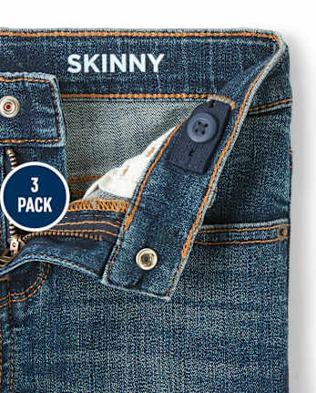 Lot de 3 jeans skinny stretch basiques pour garçon