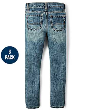 Lot de 3 jeans skinny stretch basiques pour garçon