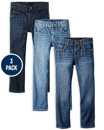Lot de 3 jeans droits basiques pour garçon